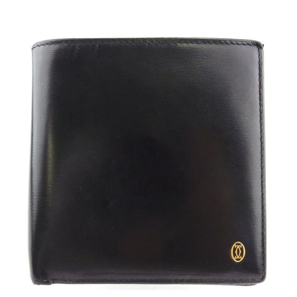 AUTH Cartier two-fold wallet Pasha leather